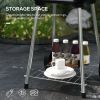 Outsunny Portable Charcoal Grill with Bottom Shelf, BBQ Smoker with Wheels and Adjustable Vents on Lid for Picnic Camping Backyard Cooking, Black